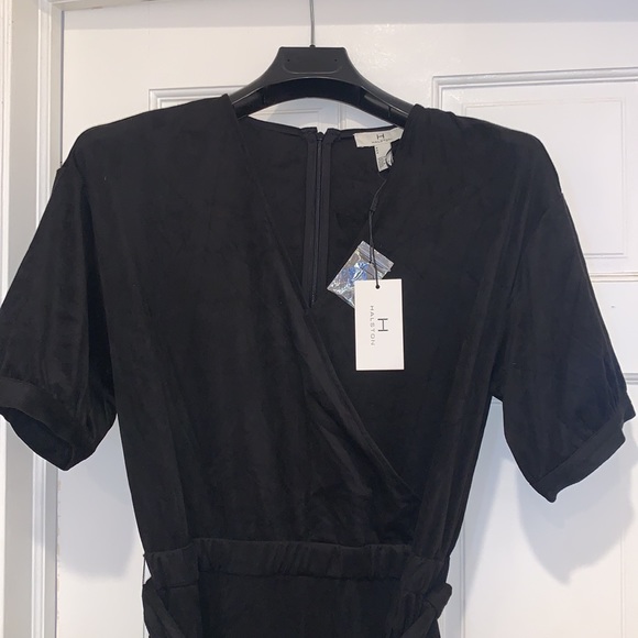 Halston Velour Wrap Jumpsuit - Picture 3 of 4